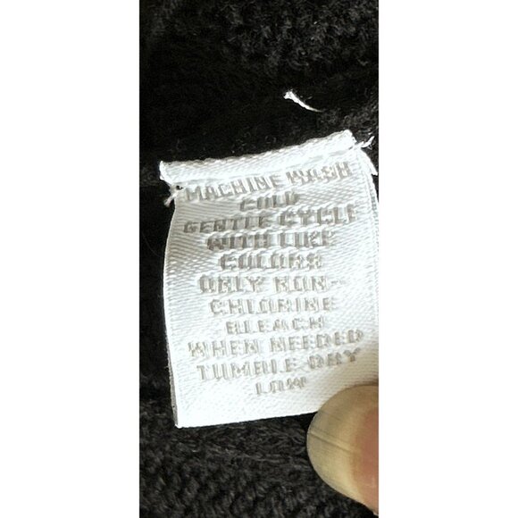 Charter Club Cable Knit All Over 100% Cotton Pullover Crewneck Black Size Med - Picture 6 of 6